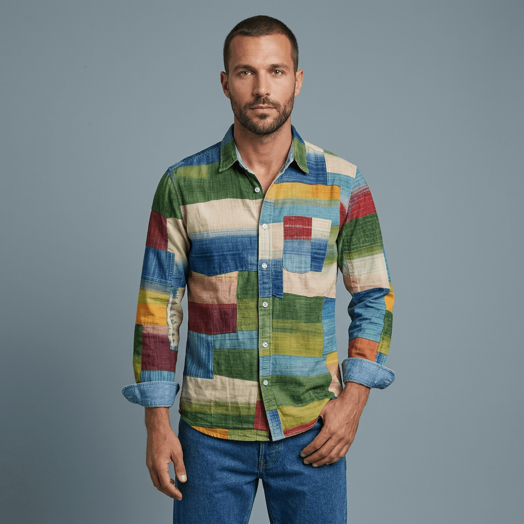 Maqiato | Men's Relaxed Colorblock Shirt