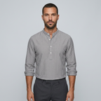 Maqiato | Men's Relaxed Striped Stand Collar Shirt