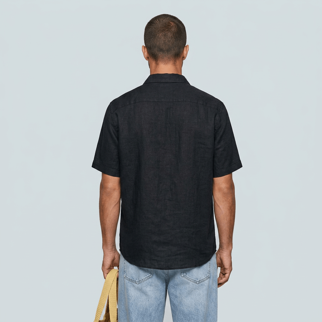 Maqiato | Men's Relaxed Linen Blend Camp Collar Shirt