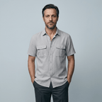 Maqiato | Men's Relaxed Linen Blend Camp Collar Shirt