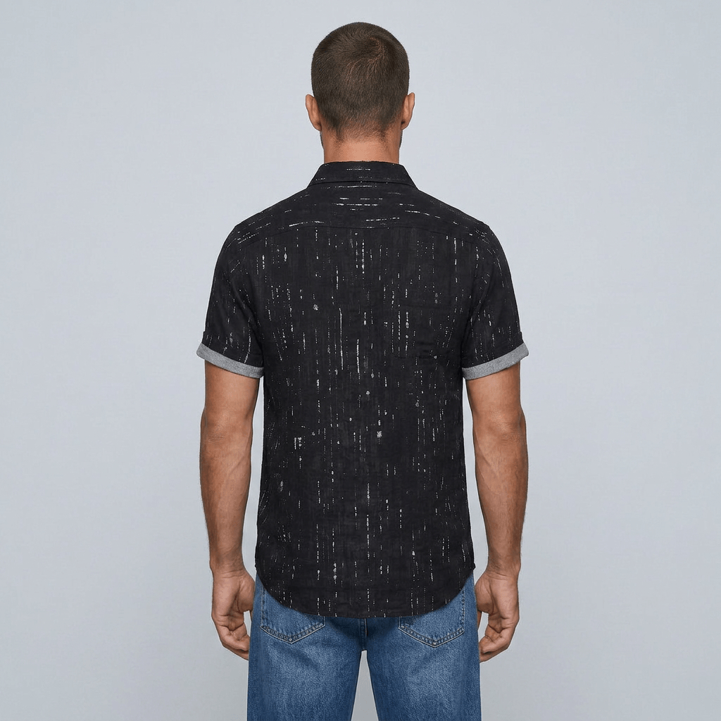 Maqiato | Men's Regular Fit Printed Henley Shirt