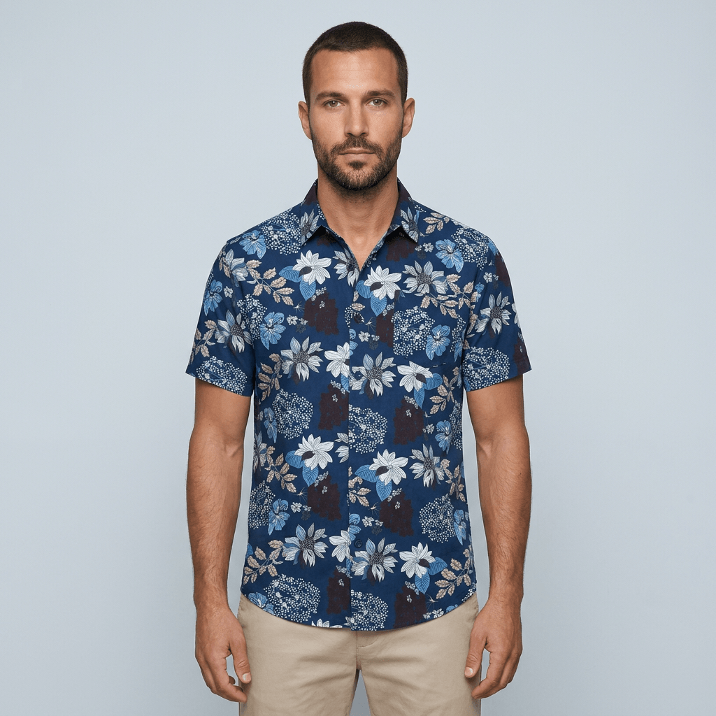 Maqiato | Men's Short Sleeve Tropical Floral Shirt