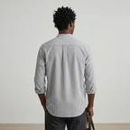 Maqiato | Men's Relaxed Striped Stand Collar Shirt