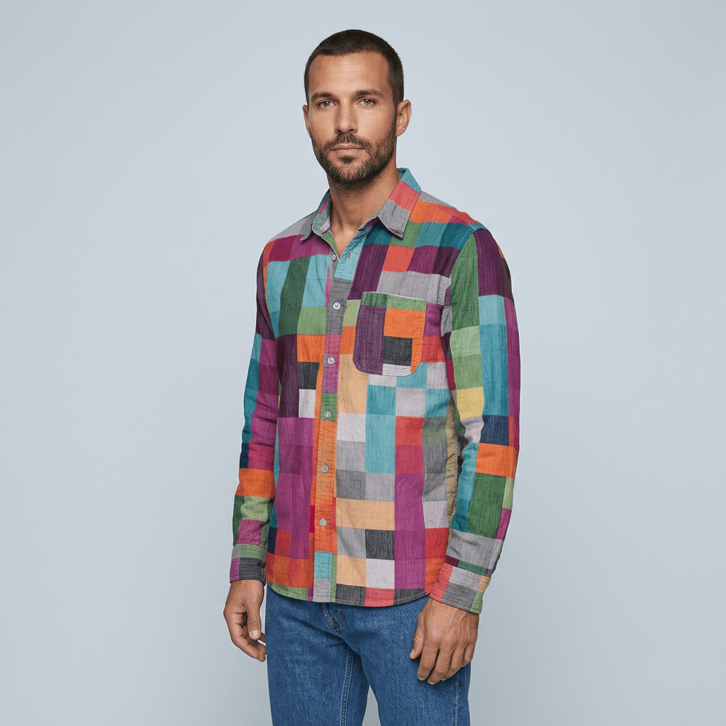 Maqiato | Men's Relaxed Colorblock Shirt