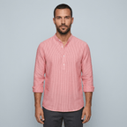 Maqiato | Men's Relaxed Striped Stand Collar Shirt