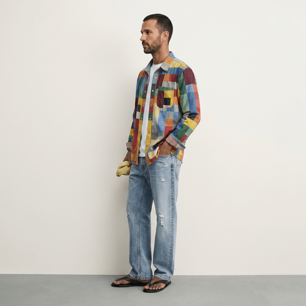 Maqiato | Men's Relaxed Colorblock Shirt