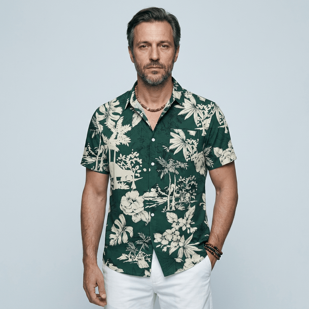 Maqiato | Men's Short Sleeve Tropical Floral Shirt