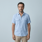 Maqiato | Men's Relaxed Linen Blend Camp Collar Shirt