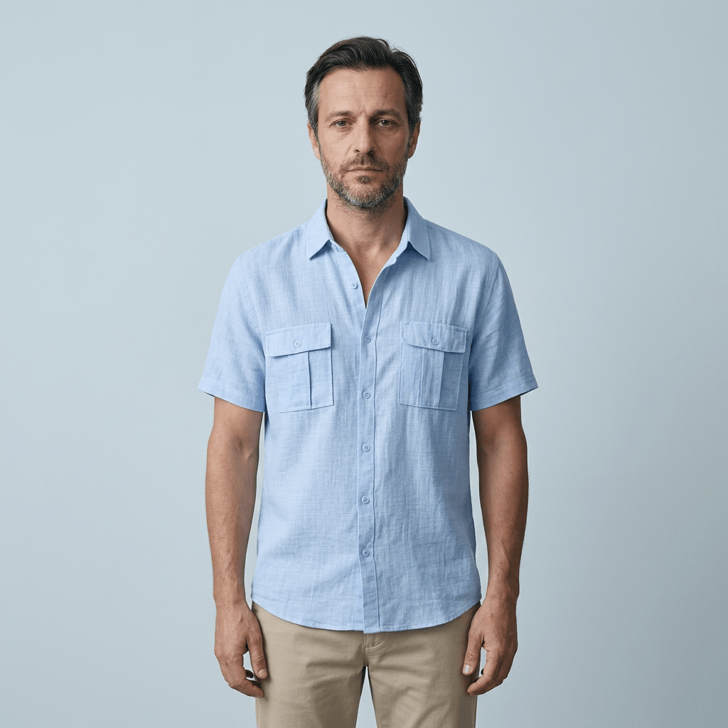 Maqiato | Men's Relaxed Linen Blend Camp Collar Shirt