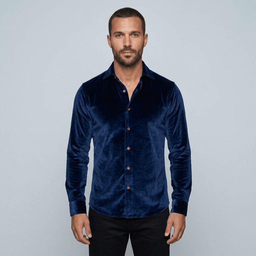 Maqiato | Men's Slim Fit Velvet Shirt