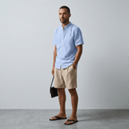 Maqiato | Men's Relaxed Linen Mandarin Collar Shirt