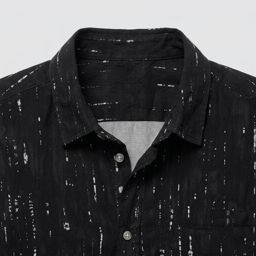 Maqiato | Men's Regular Fit Printed Henley Shirt