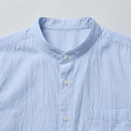 Maqiato | Men's Relaxed Linen Mandarin Collar Shirt