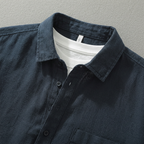 Maqiato | Men's Relaxed Linen-Blend Popover Shirt