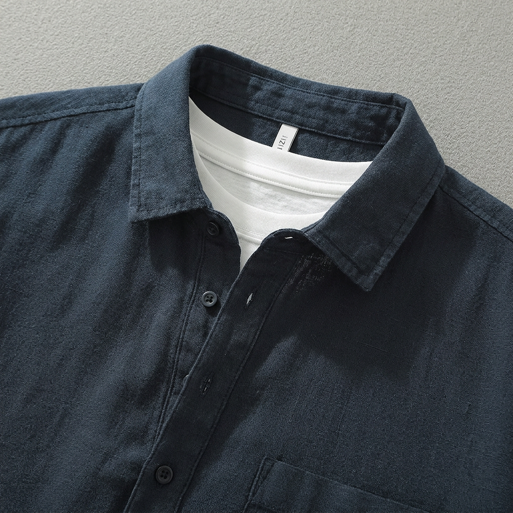 Maqiato | Men's Relaxed Linen-Blend Popover Shirt