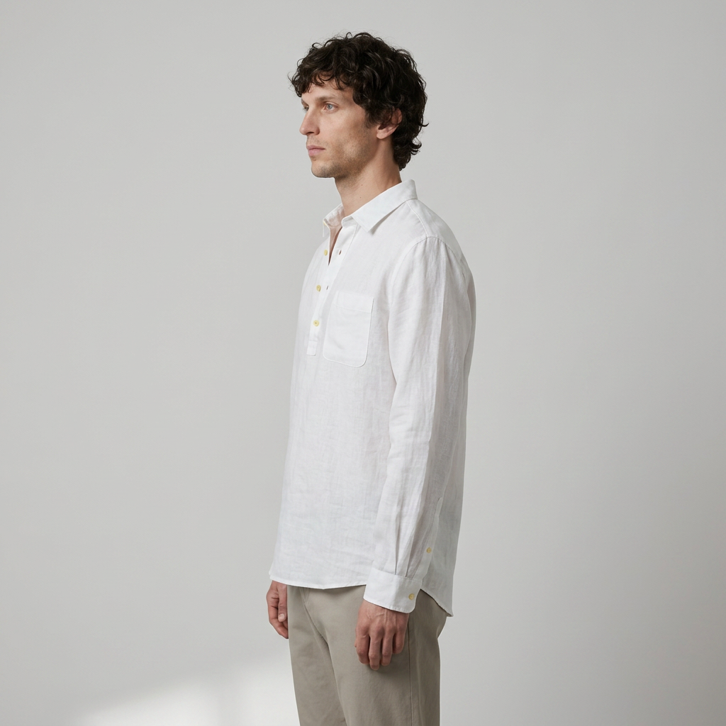 Maqiato | Men's Relaxed Linen-Blend Popover Shirt