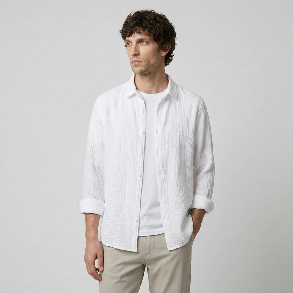 Maqiato | Men's Relaxed Cotton Button-Down Shirt
