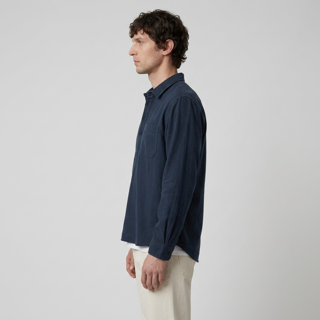 Maqiato | Men's Relaxed Linen-Blend Popover Shirt