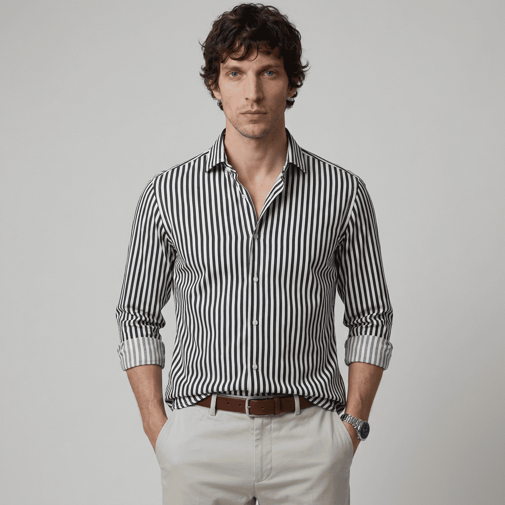 Maqiato | Men's Slim Fit Striped Shirt