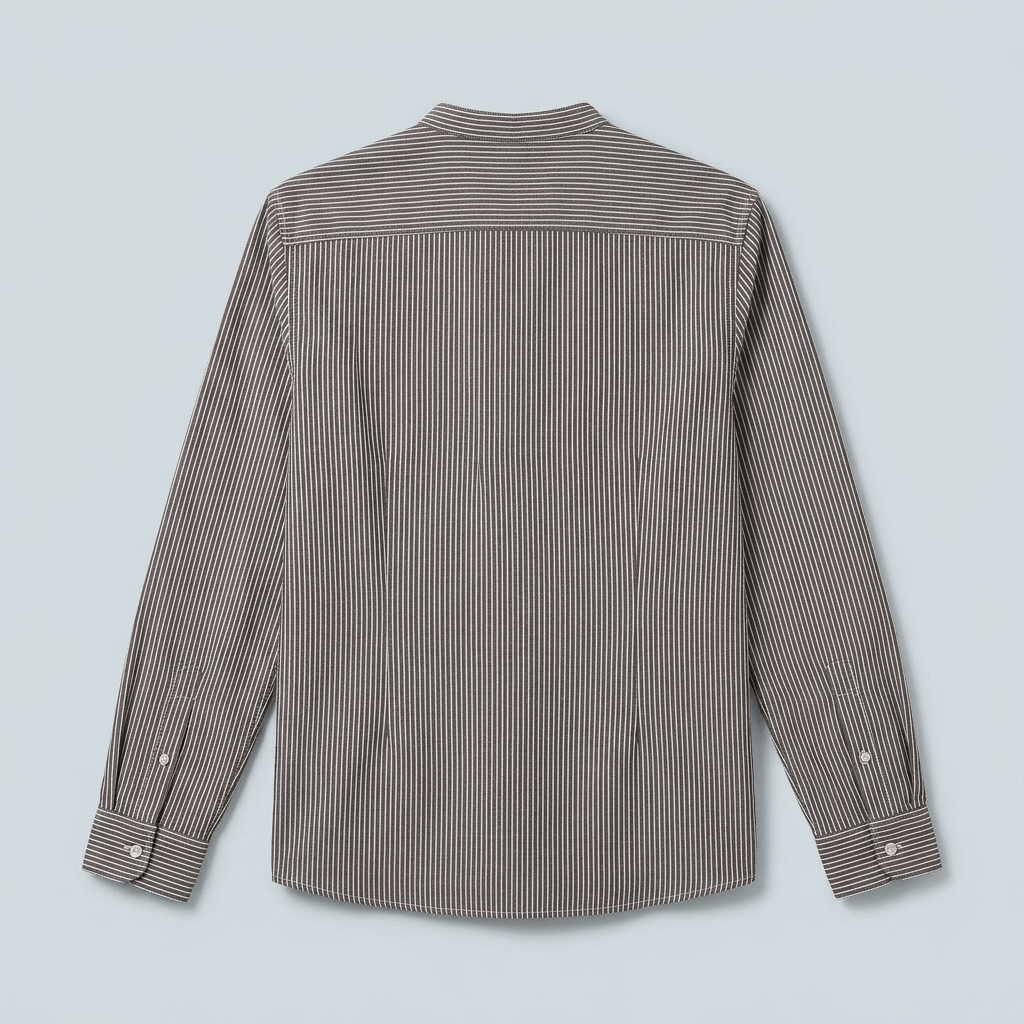Maqiato | Men's Relaxed Striped Stand Collar Shirt