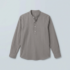Maqiato | Men's Relaxed Striped Stand Collar Shirt