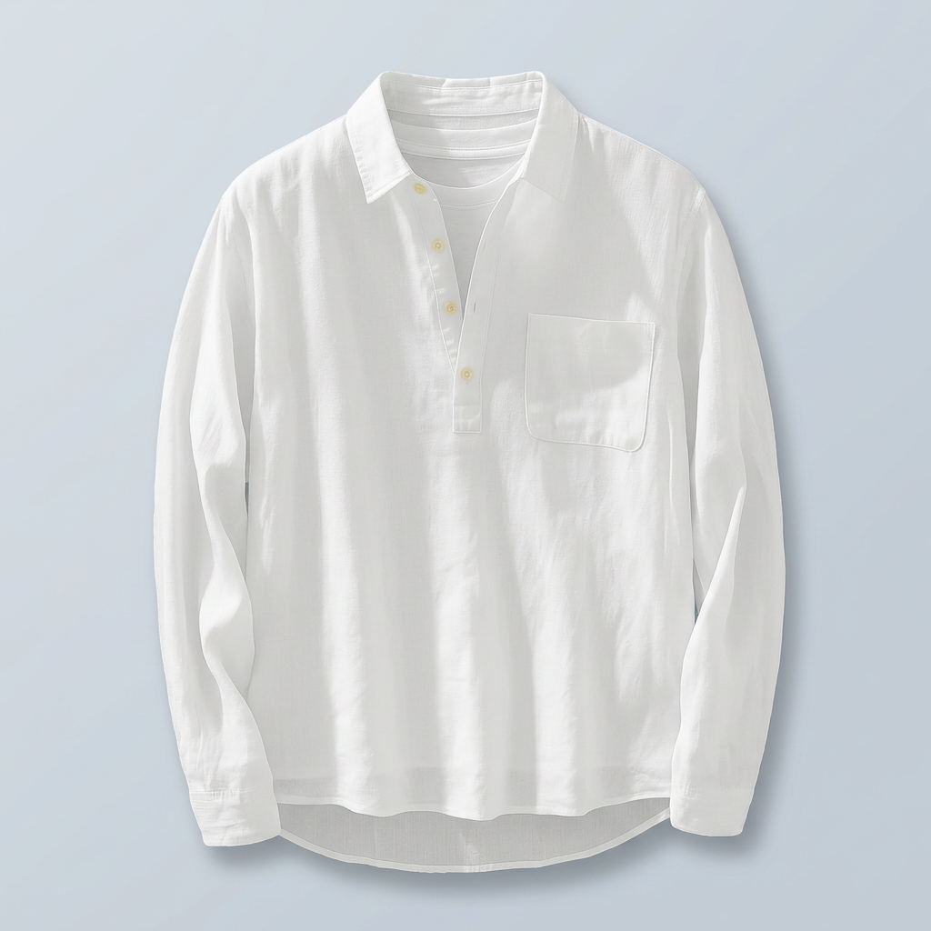 Maqiato | Men's Relaxed Linen-Blend Popover Shirt
