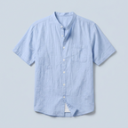 Maqiato | Men's Relaxed Linen Mandarin Collar Shirt
