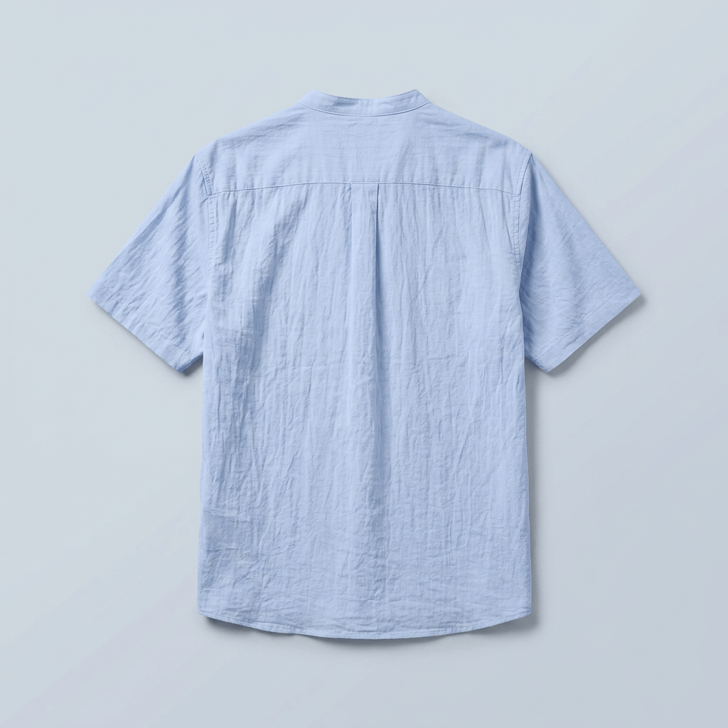 Maqiato | Men's Relaxed Linen Mandarin Collar Shirt