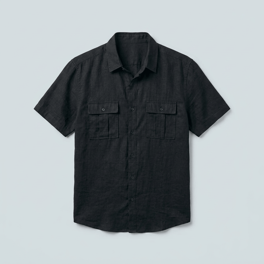 Maqiato | Men's Relaxed Linen Blend Camp Collar Shirt