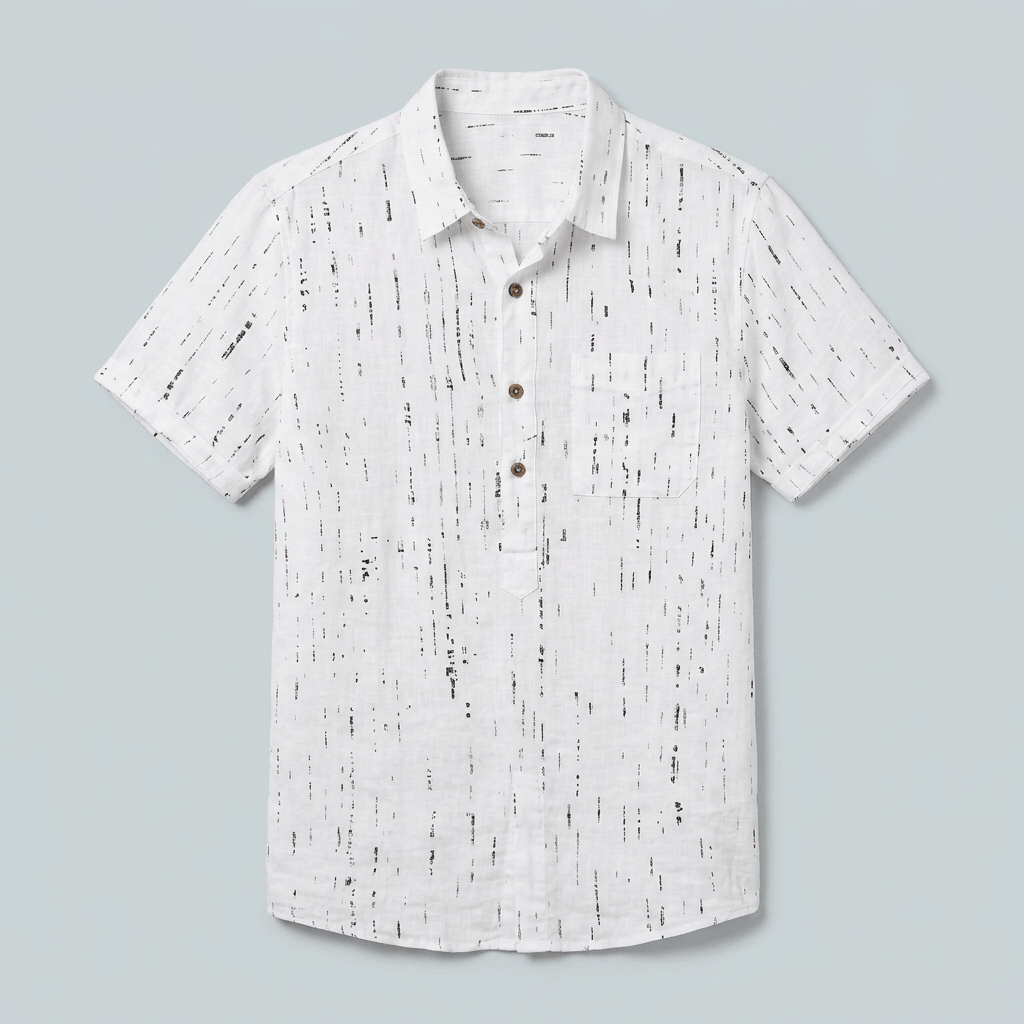 Maqiato | Men's Regular Fit Printed Henley Shirt