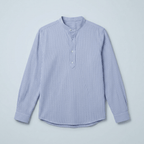 Maqiato | Men's Relaxed Striped Stand Collar Shirt