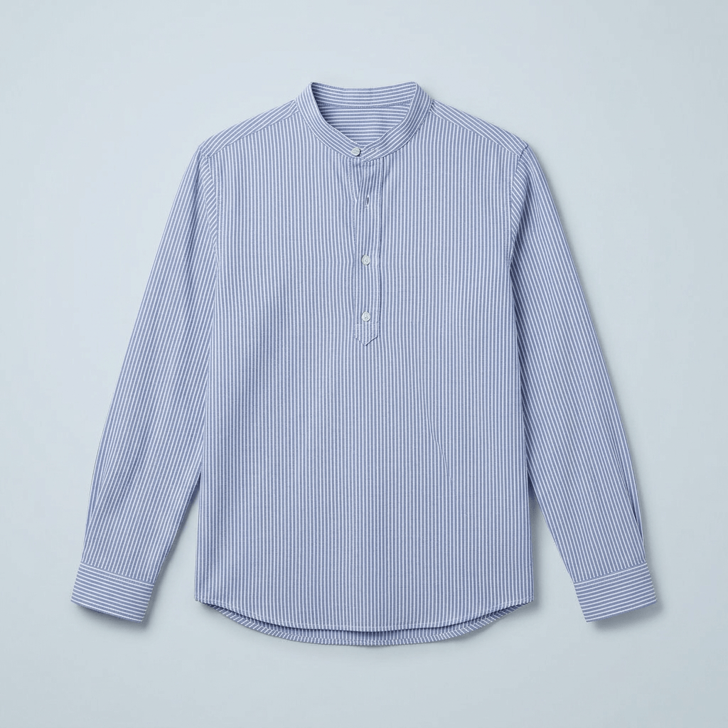 Maqiato | Men's Relaxed Striped Stand Collar Shirt