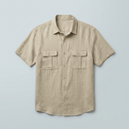 Maqiato | Men's Relaxed Linen Blend Camp Collar Shirt