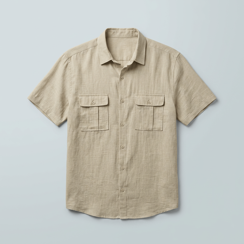 Maqiato | Men's Relaxed Linen Blend Camp Collar Shirt
