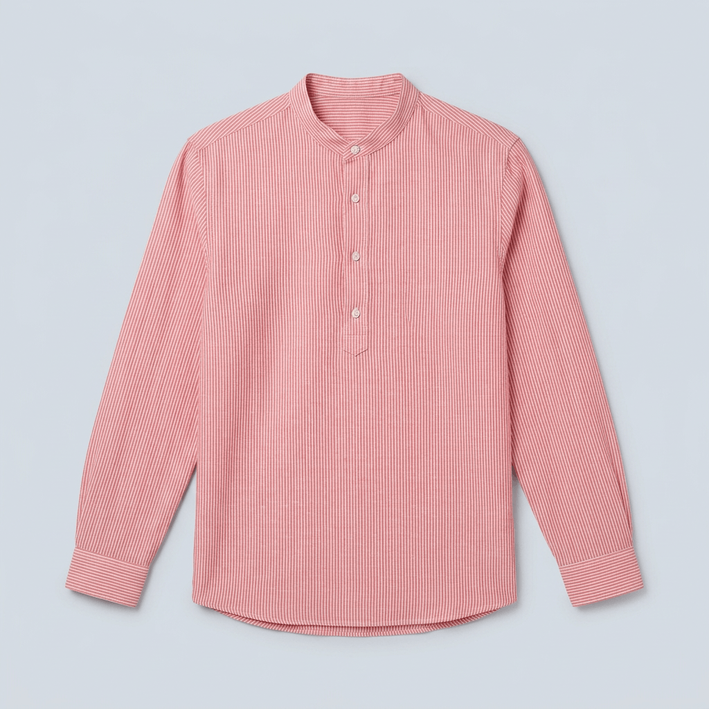 Maqiato | Men's Relaxed Striped Stand Collar Shirt
