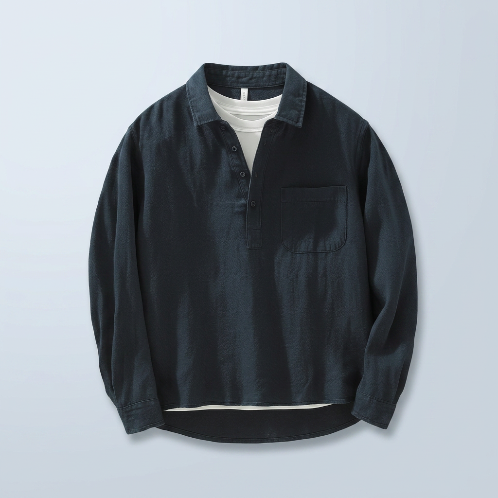 Maqiato | Men's Relaxed Linen-Blend Popover Shirt