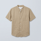 Maqiato | Men's Relaxed Linen Mandarin Collar Shirt