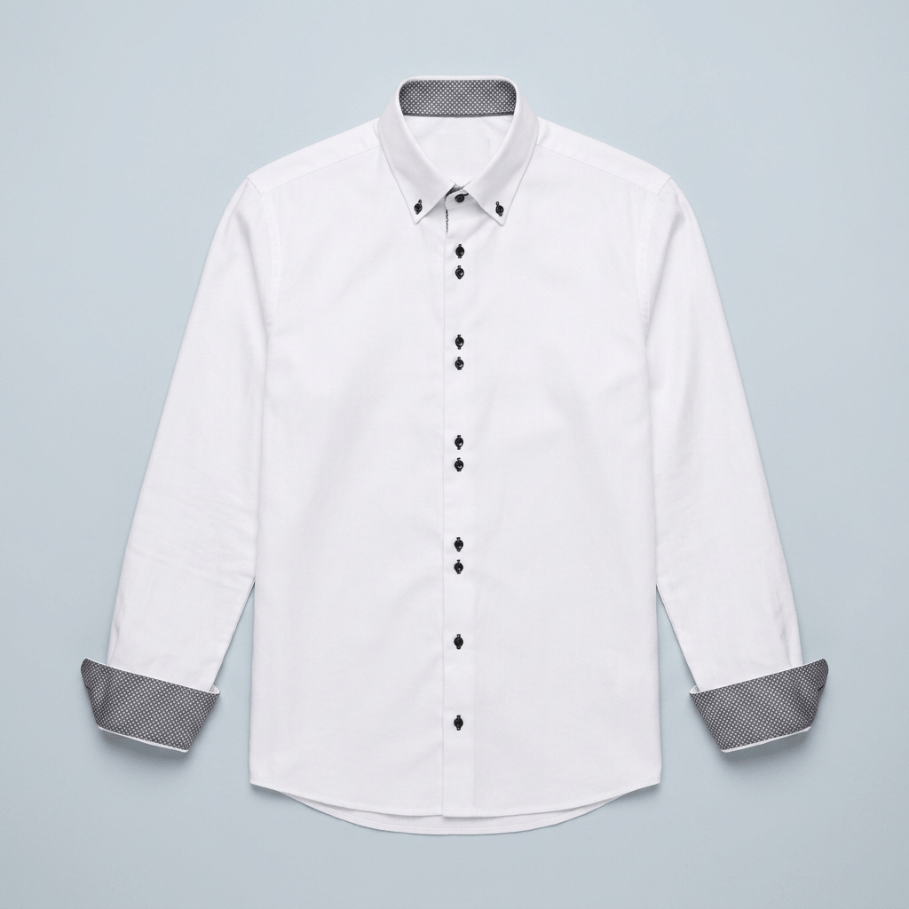Maqiato | Men's Slim Fit Contrast Trim Button Down Shirt