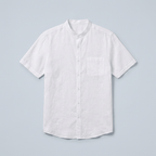 Maqiato | Men's Relaxed Linen Mandarin Collar Shirt