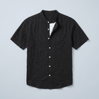 Maqiato | Men's Relaxed Linen Mandarin Collar Shirt